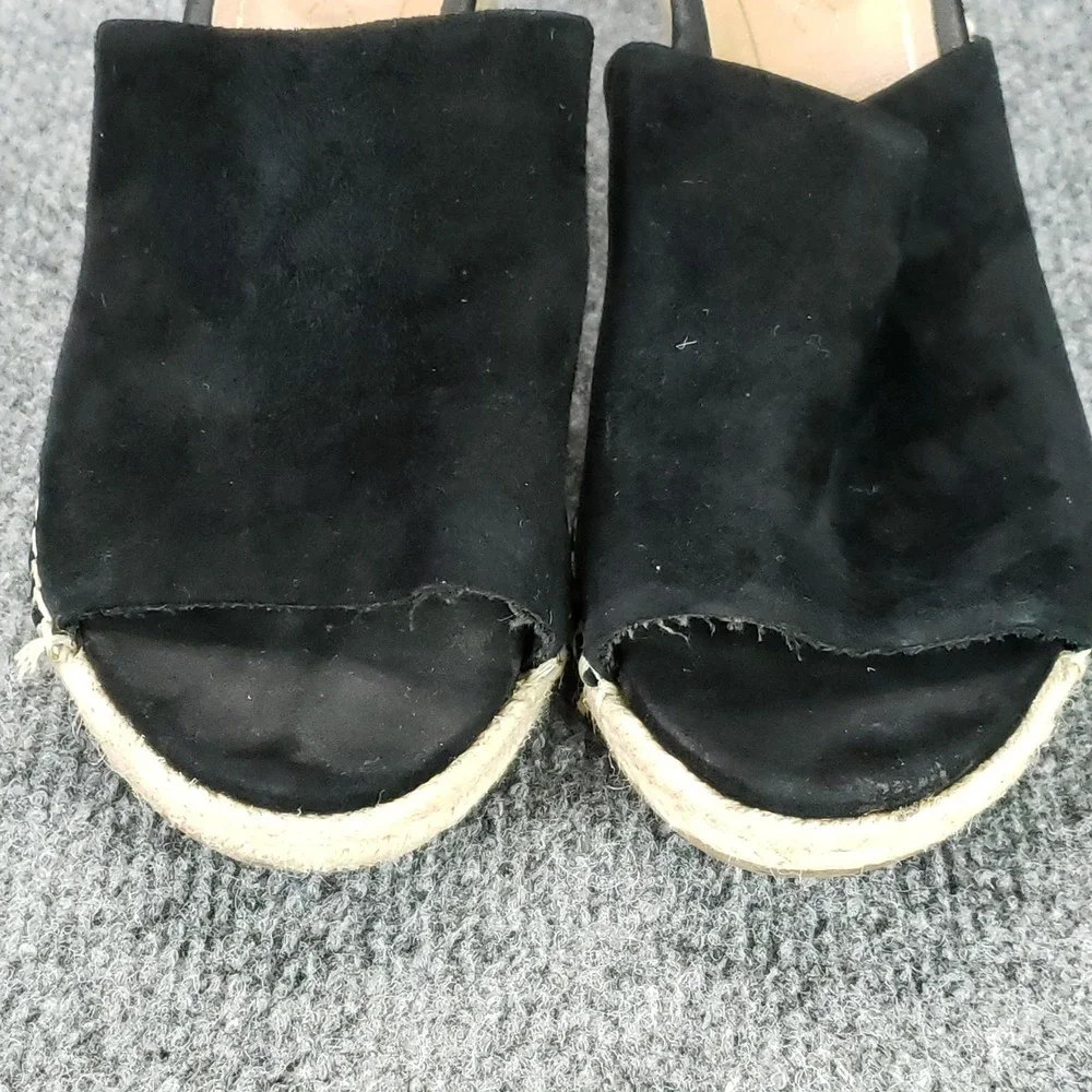 Vionic Kadyn Shoes Womens Size 6.5 Black Wedge Espadrille Slide Sandals Open Toe